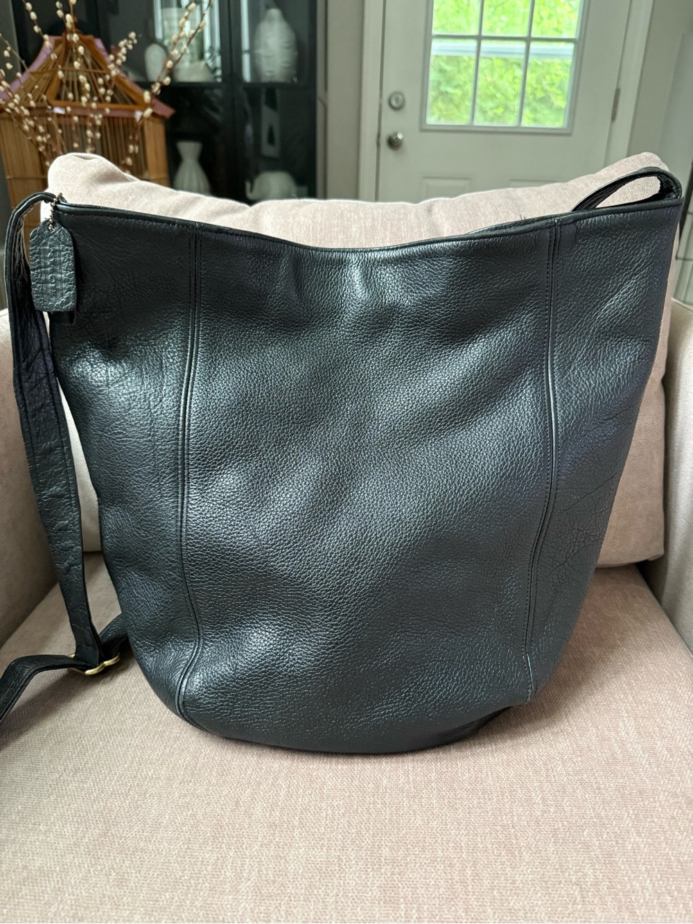 Vintage Coach Sonoma Black Bucket Shoulder/Crossbody Bag Pebbled Leather 4082